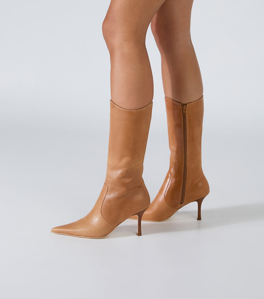 Sheba Whiskey Calf Boots - Tony Bianco