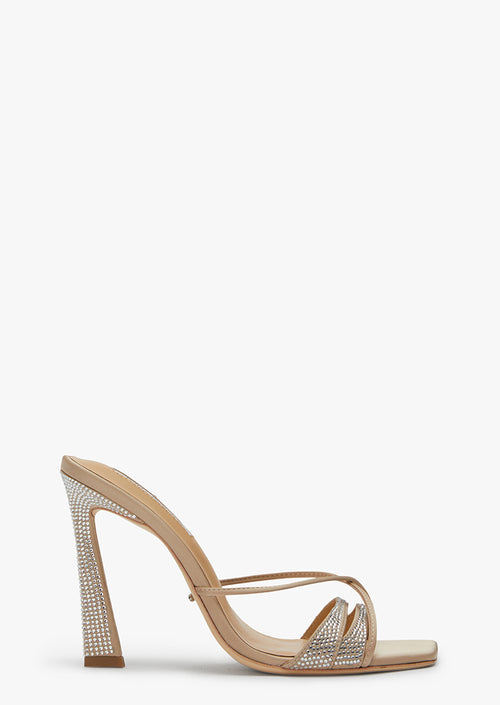 Vanquish Nude Satin Heels