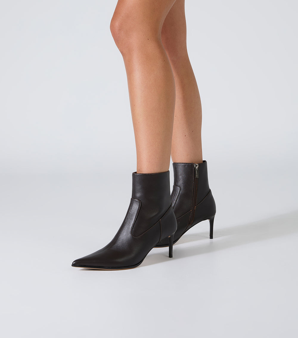 Vision Chocolate Nappa Ankle Boots - Tony Bianco