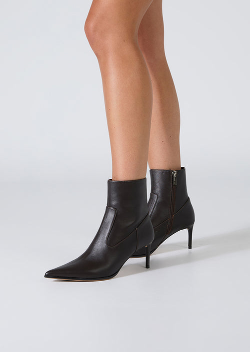 Vision Chocolate Nappa Ankle Boots