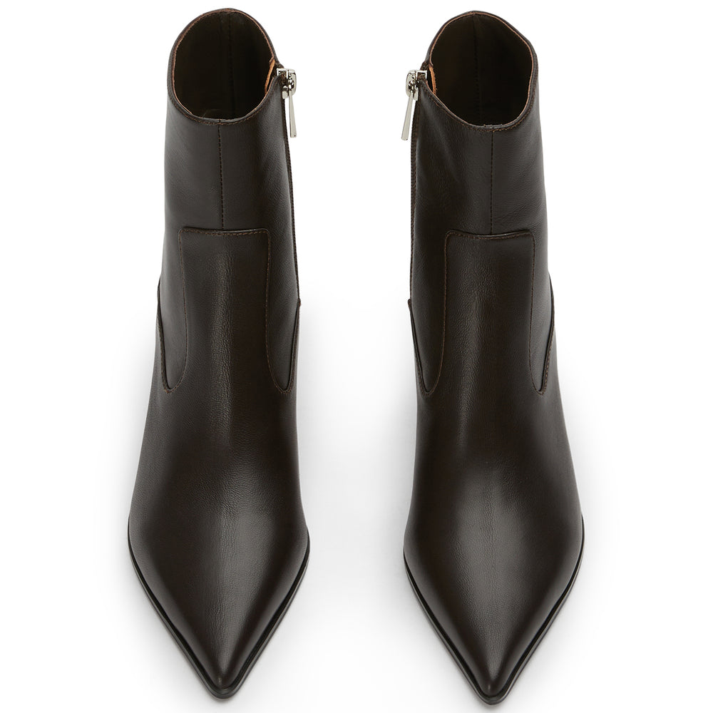 Vision Chocolate Nappa Ankle Boots - Tony Bianco