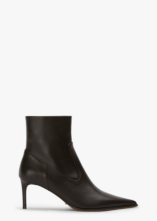 Vision Chocolate Nappa Ankle Boots