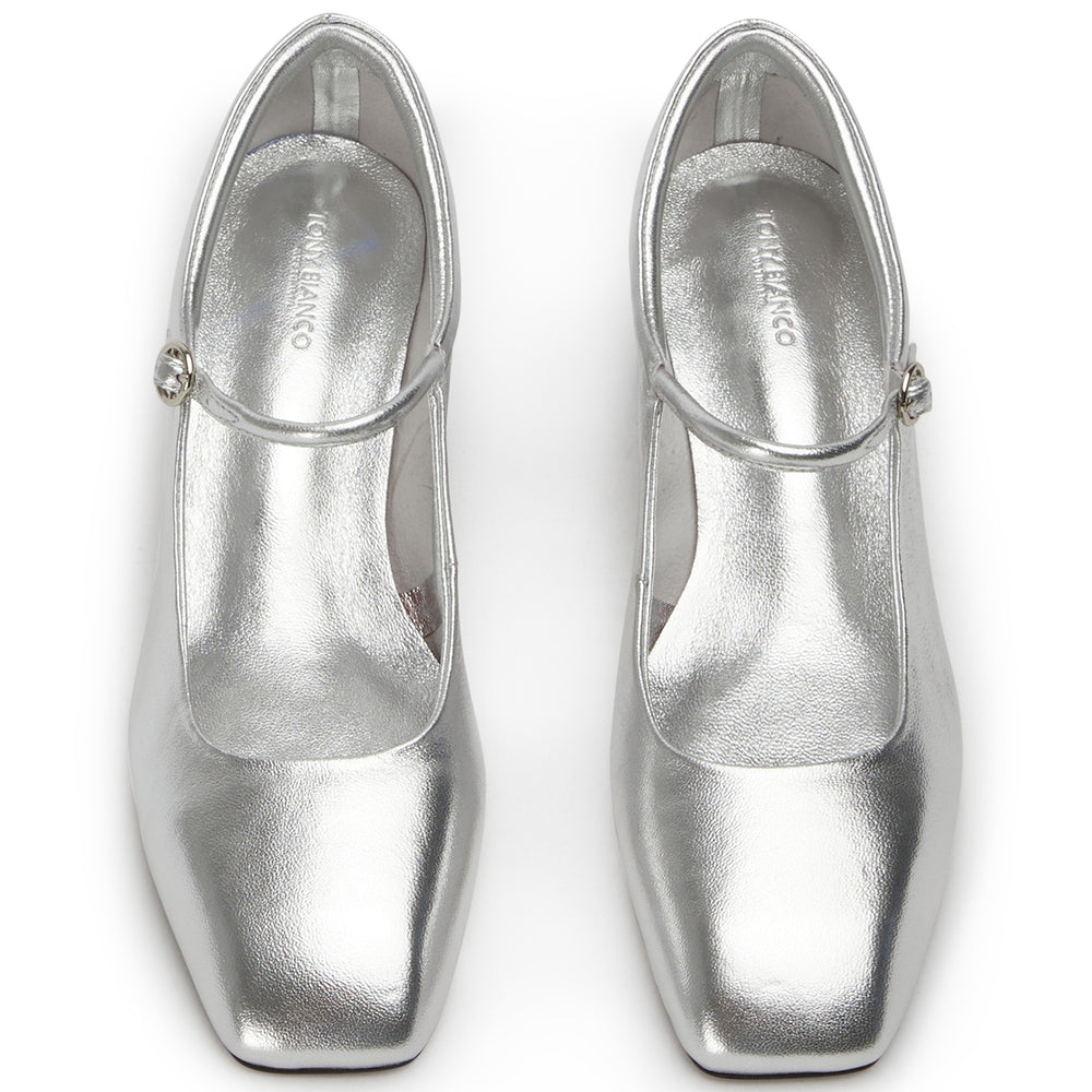 Wynnie Silver Shimmer Heels - Tony Bianco