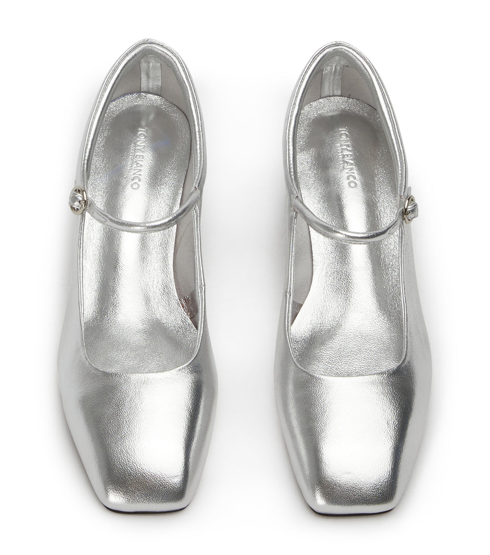 Wynnie Silver Shimmer Heels - Tony Bianco