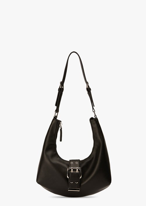 Zali Black Leather Shoulder Bag