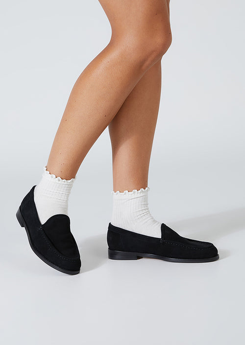 Zoe Black Suede Flats