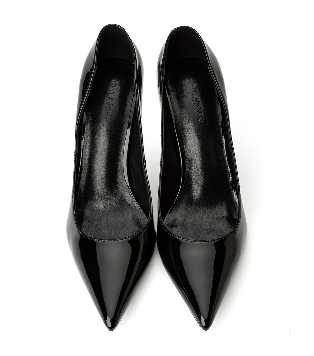Anja Black Patent 10.5cm Heels | Heels | Tony Bianco