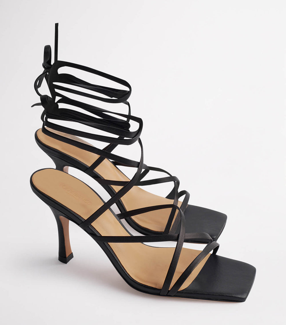 Caden Black Sheep Nappa Heels - Tony Bianco