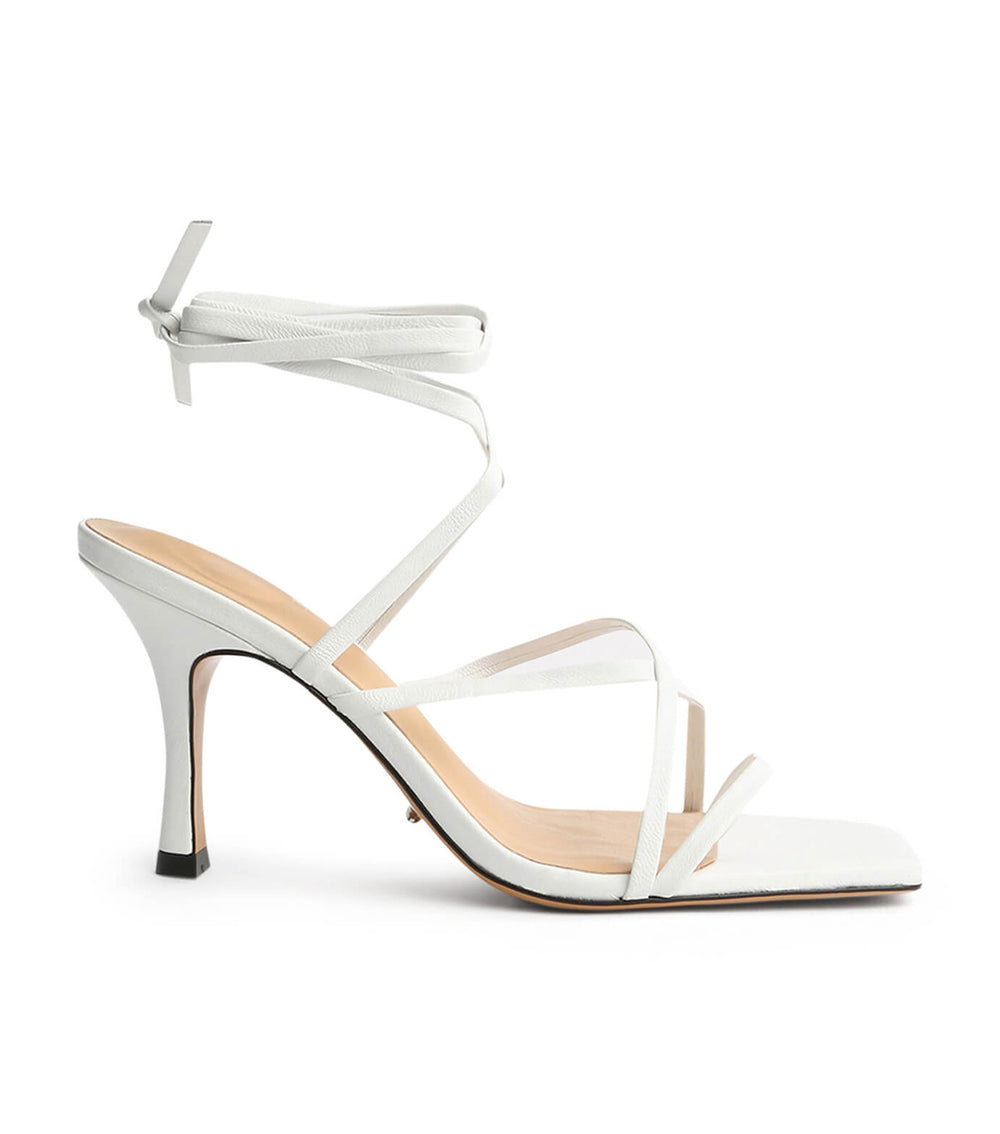 Caden White Sheep Nappa Heels - Tony Bianco