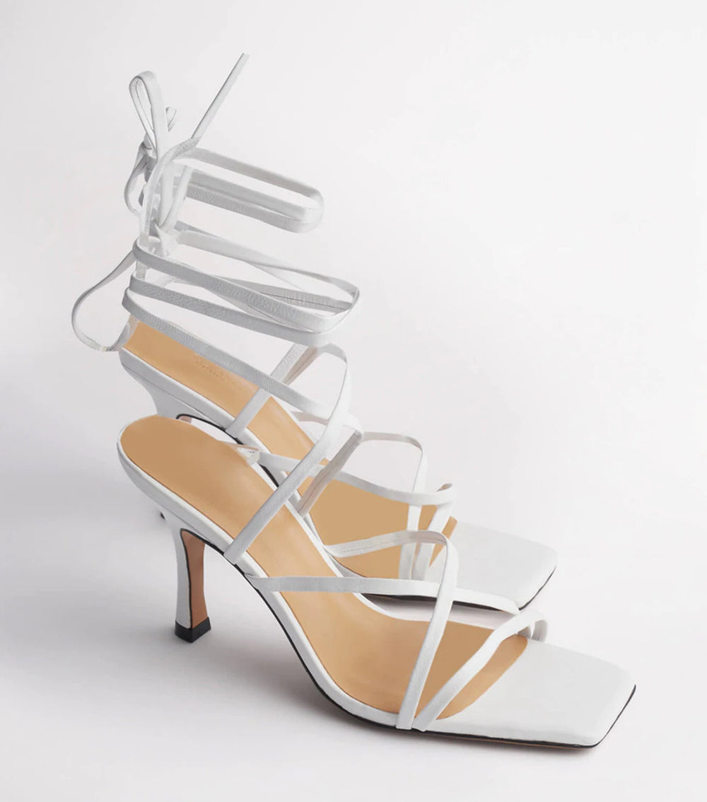 Caden White Sheep Nappa Heels - Tony Bianco