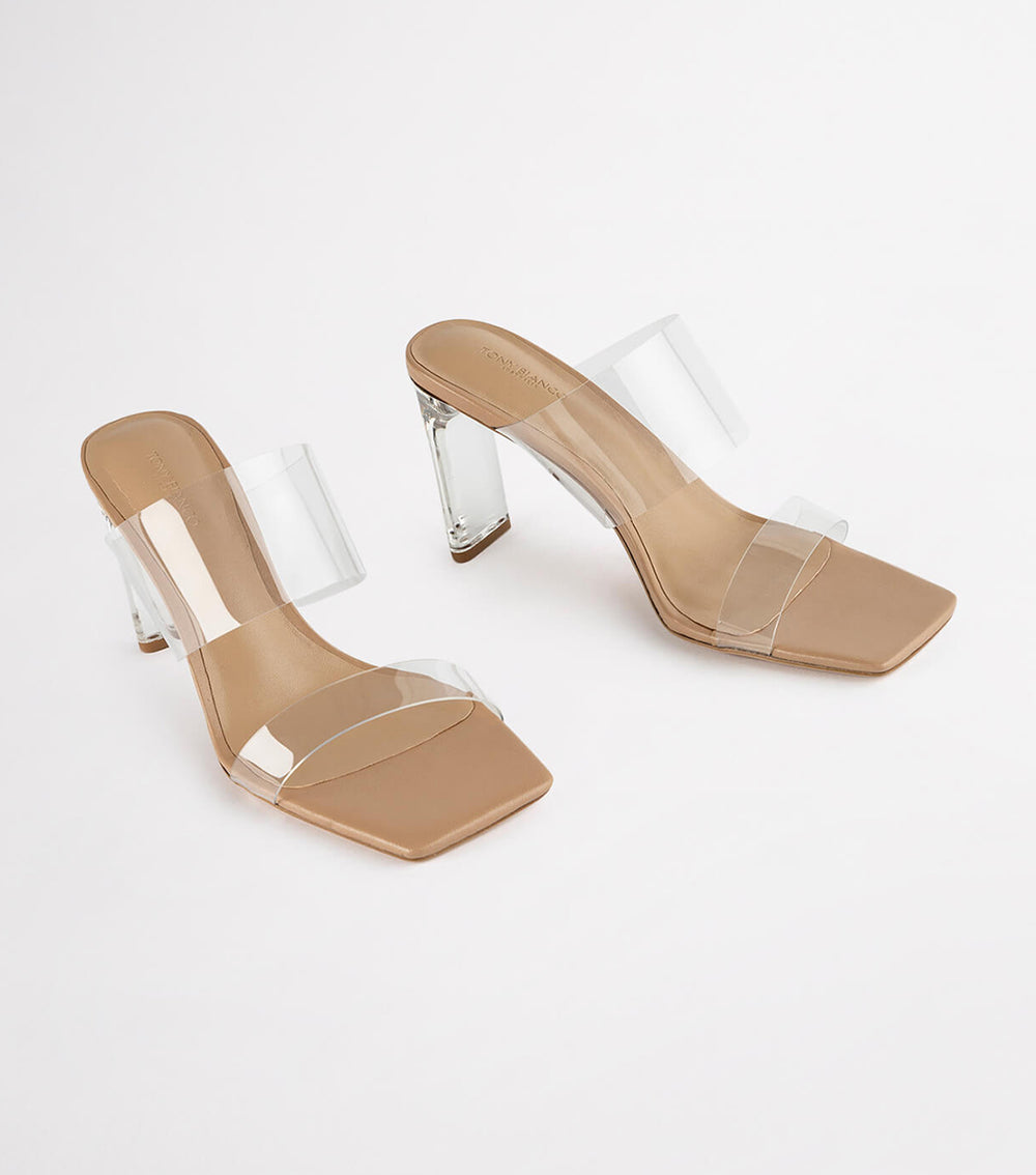 Chicago Clear Vinylite/Skin Nappa Heels - Tony Bianco