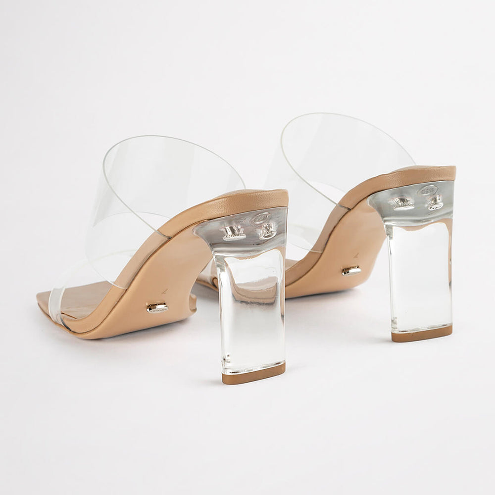 Chicago Clear Vinylite/Skin Nappa Heels - Tony Bianco