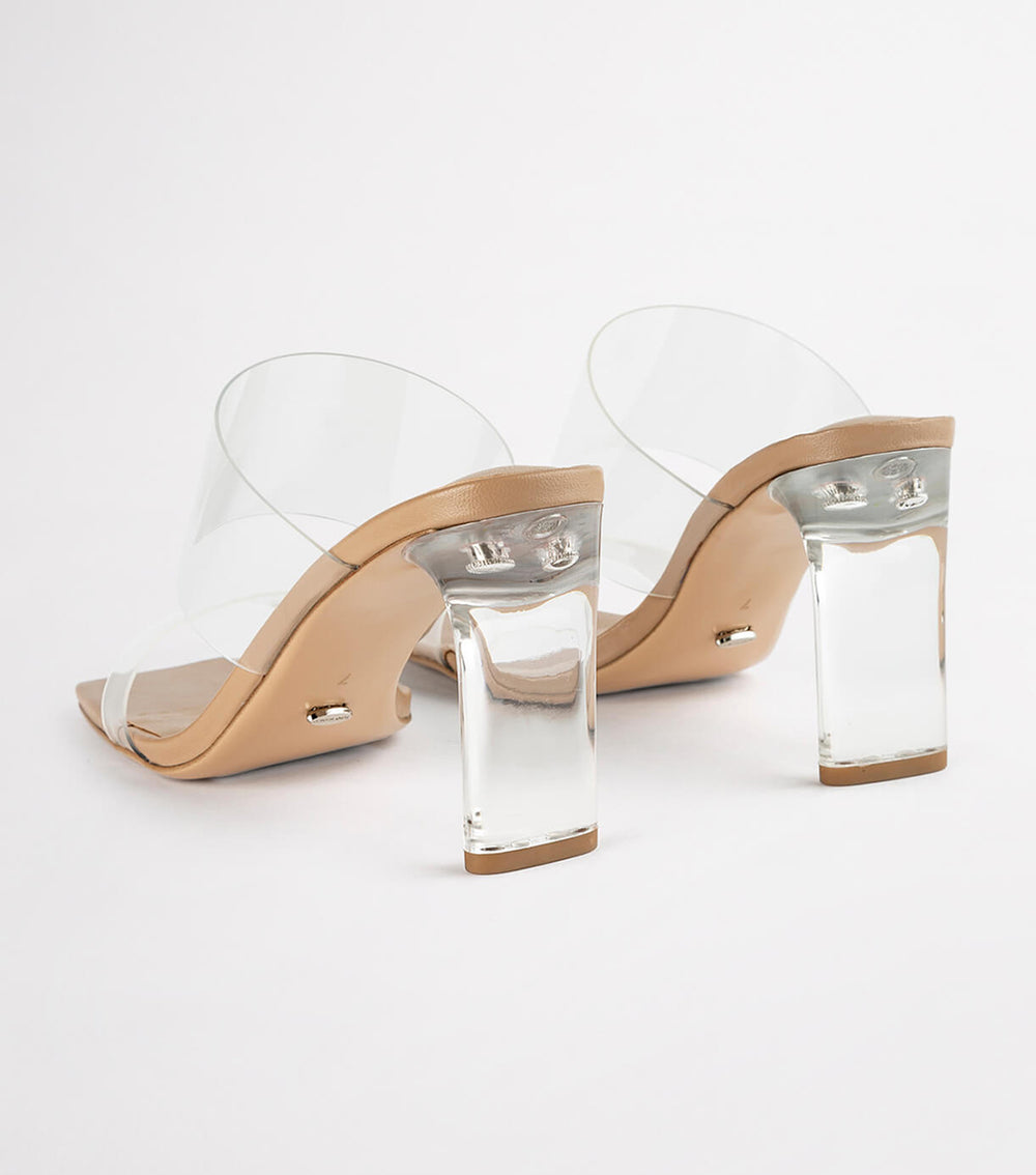 Chicago Clear Vinylite/Skin Nappa Heels - Tony Bianco