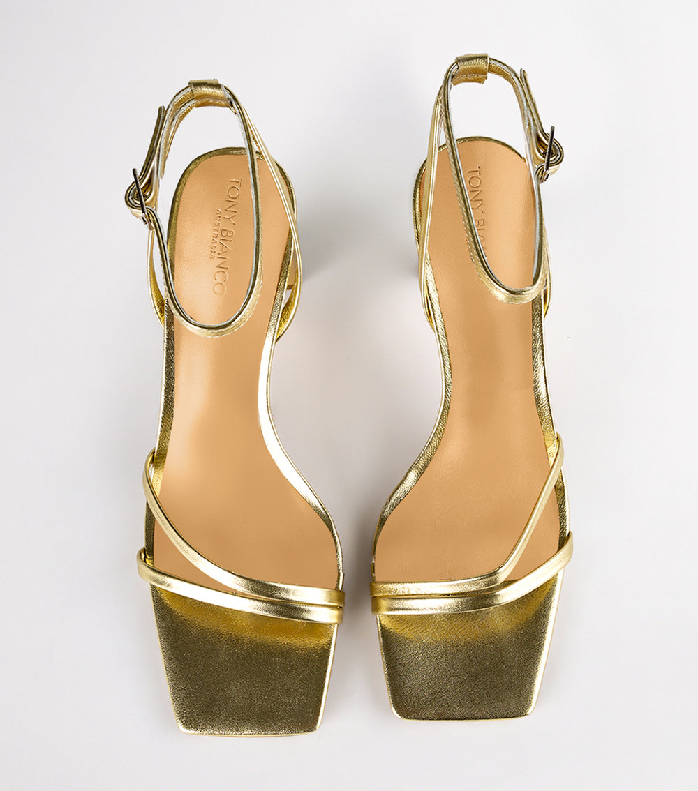 Corso Gold Nappa Metallic Heels - Tony Bianco