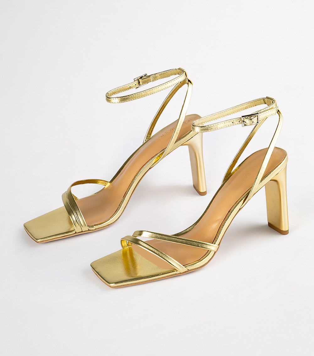 Corso Gold Nappa Metallic Heels - Tony Bianco