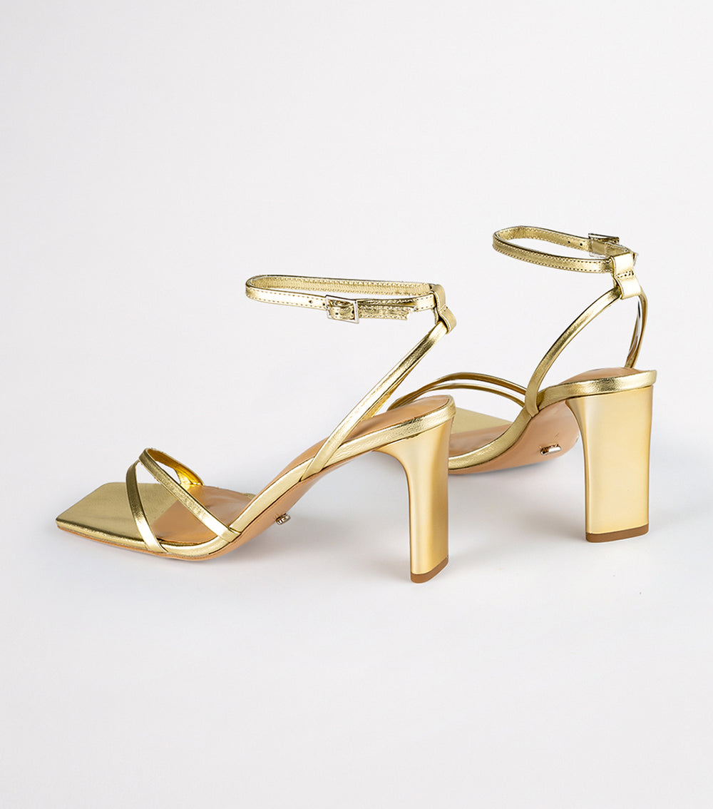 Corso Gold Nappa Metallic Heels - Tony Bianco
