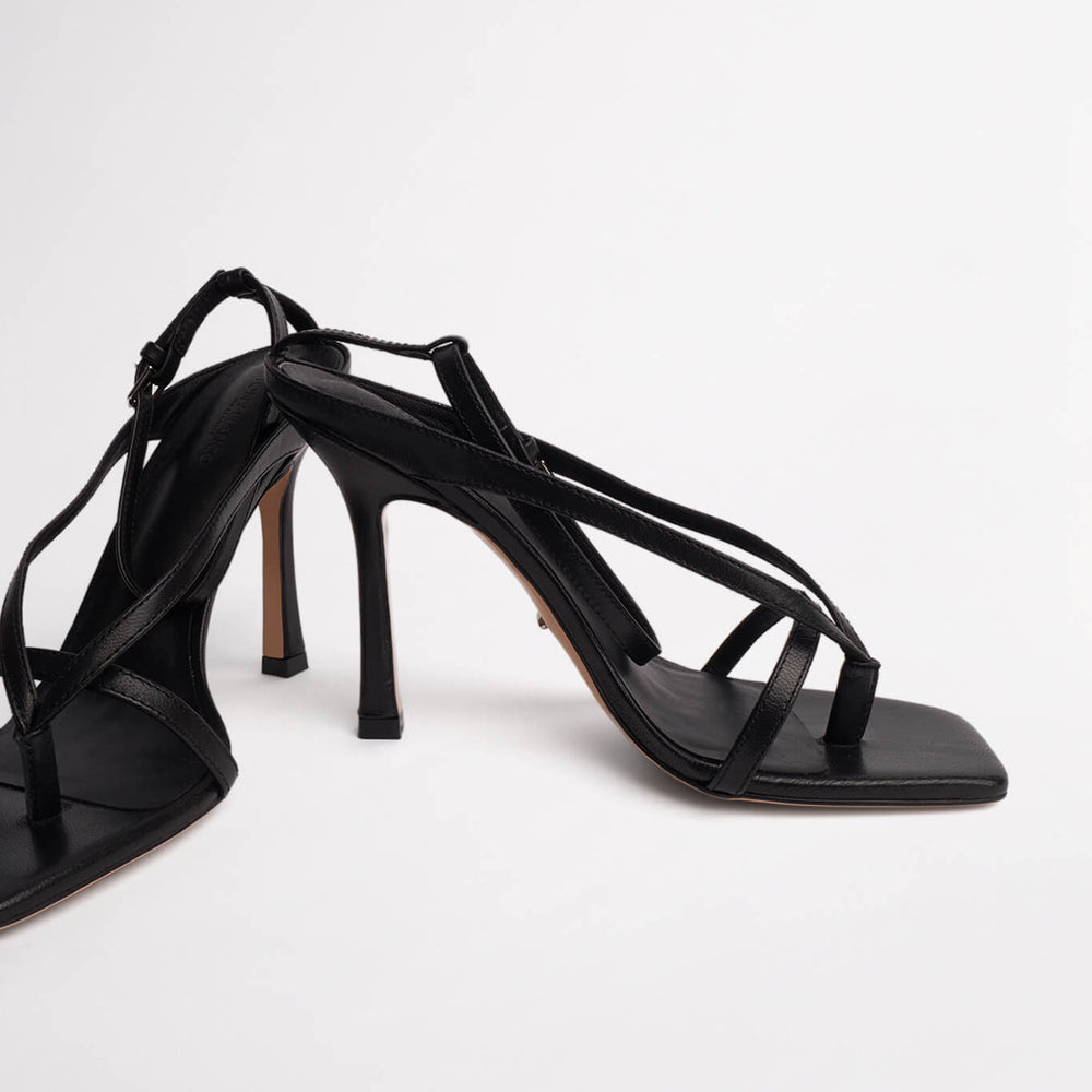 Faythe Black Kid Heels - Tony Bianco