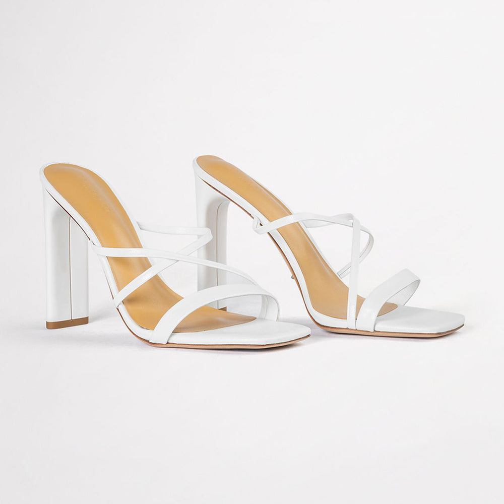 Fior White Kid Heels - Tony Bianco