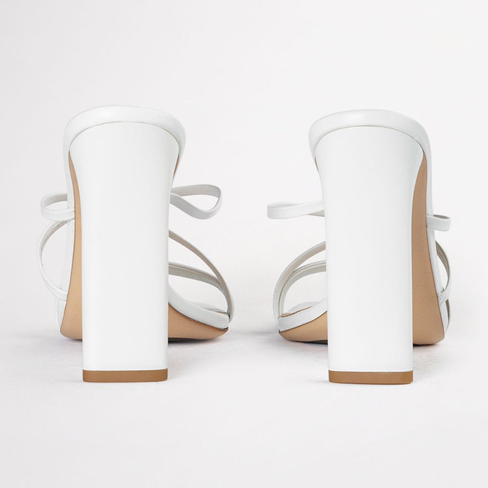 Fior White Kid Heels - Tony Bianco