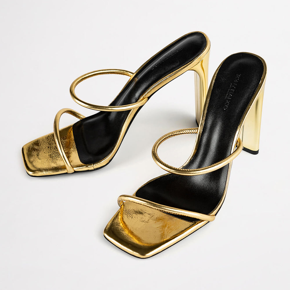 Florence Gold Foil Heels - Tony Bianco