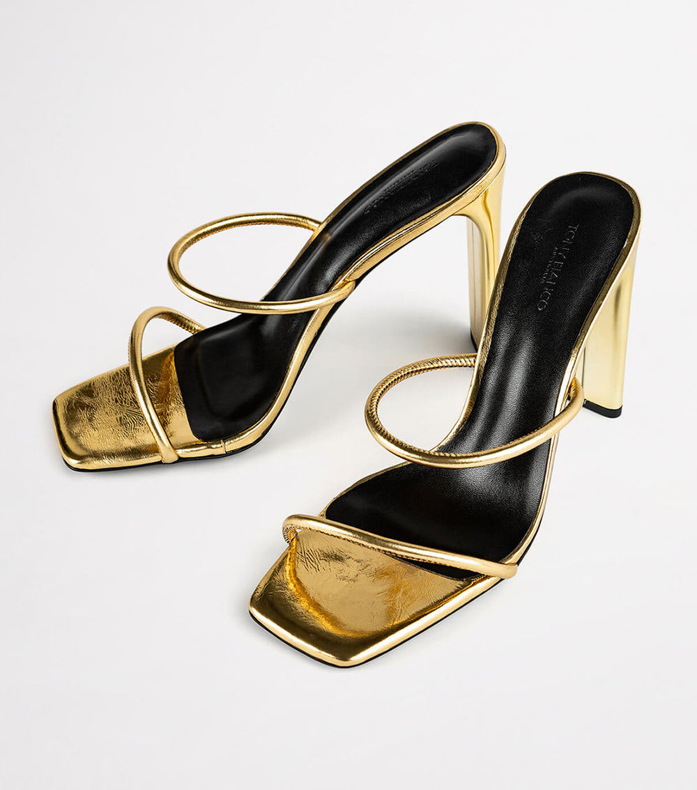 Florence Gold Foil Heels - Tony Bianco