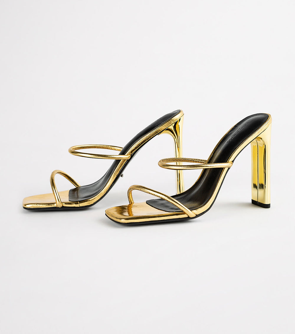 Florence Gold Foil Heels - Tony Bianco