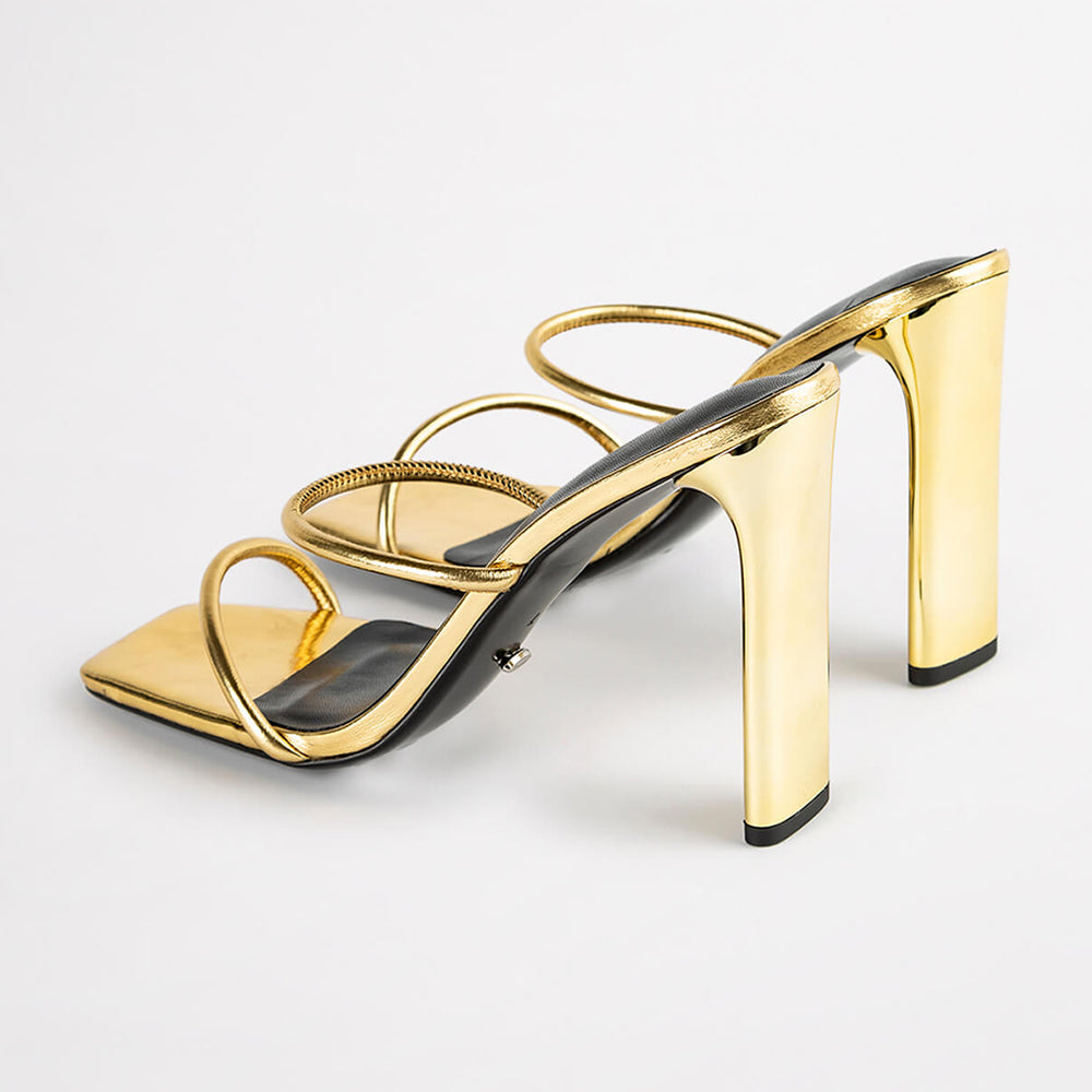 Florence Gold Foil Heels - Tony Bianco