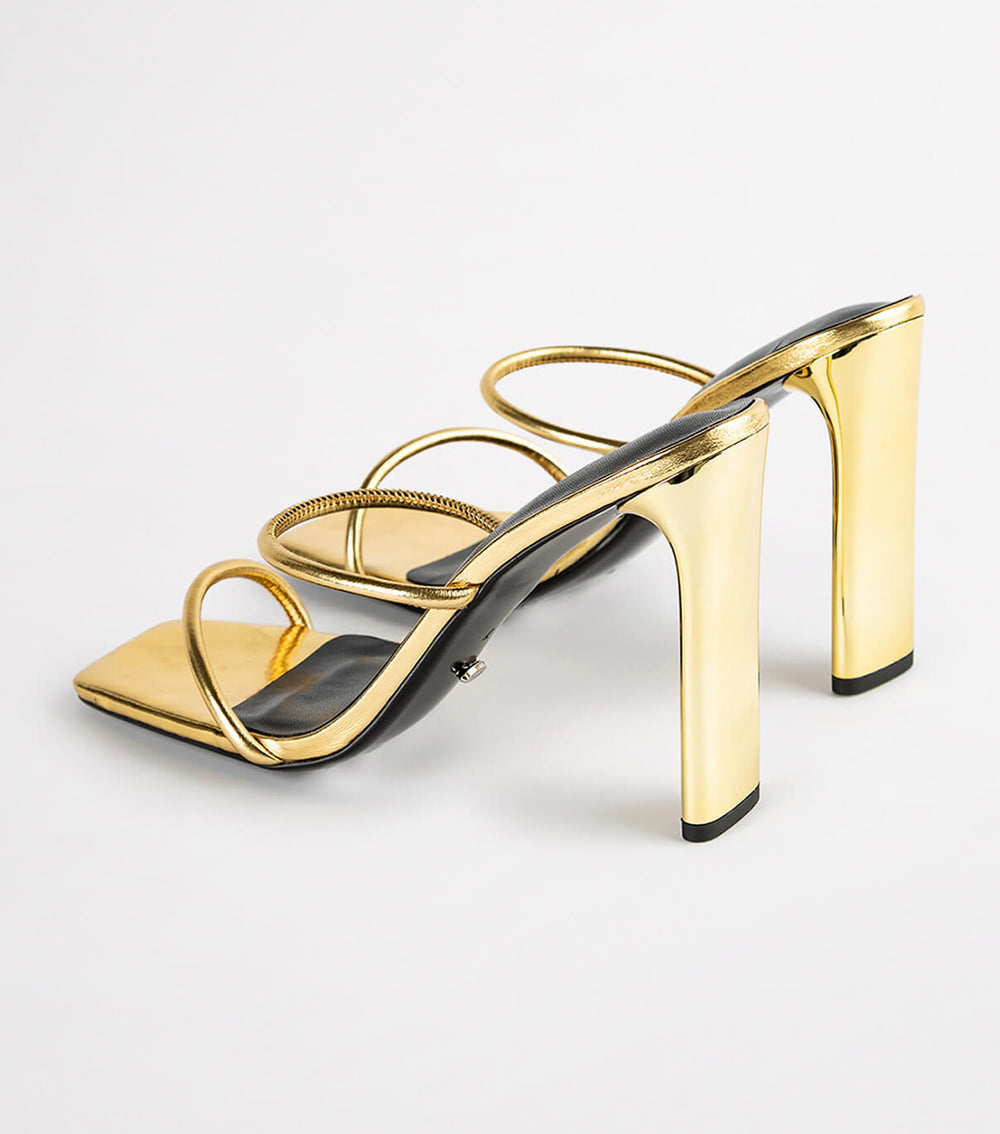 Florence Gold Foil Heels - Tony Bianco