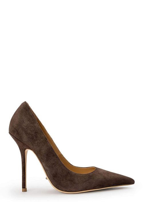 Glamma Espresso Suede Heels