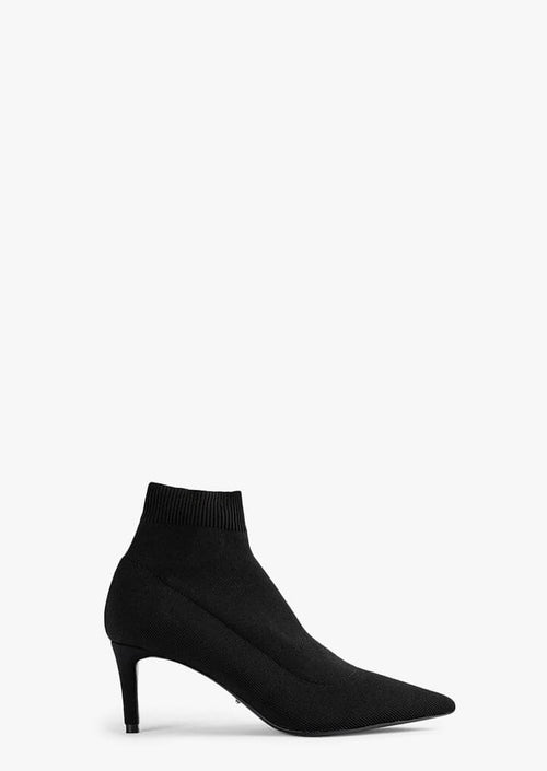 Gwen Black Sock Knit Ankle Boots