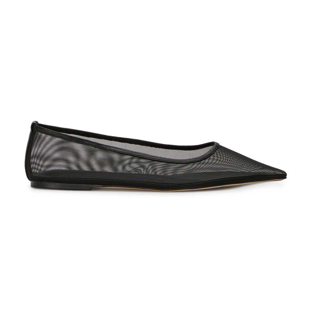 Jammy Black Nylon Flats - Tony Bianco