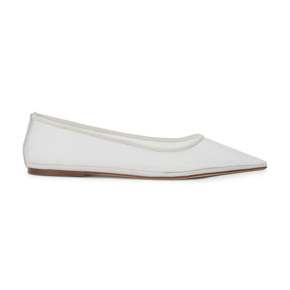 Jammy White Nylon Flats - Tony Bianco