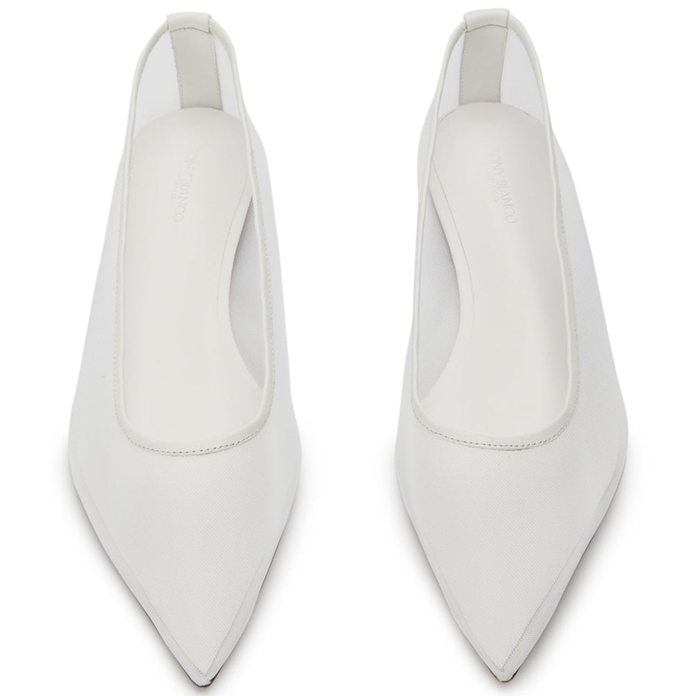 Jammy White Nylon Flats - Tony Bianco