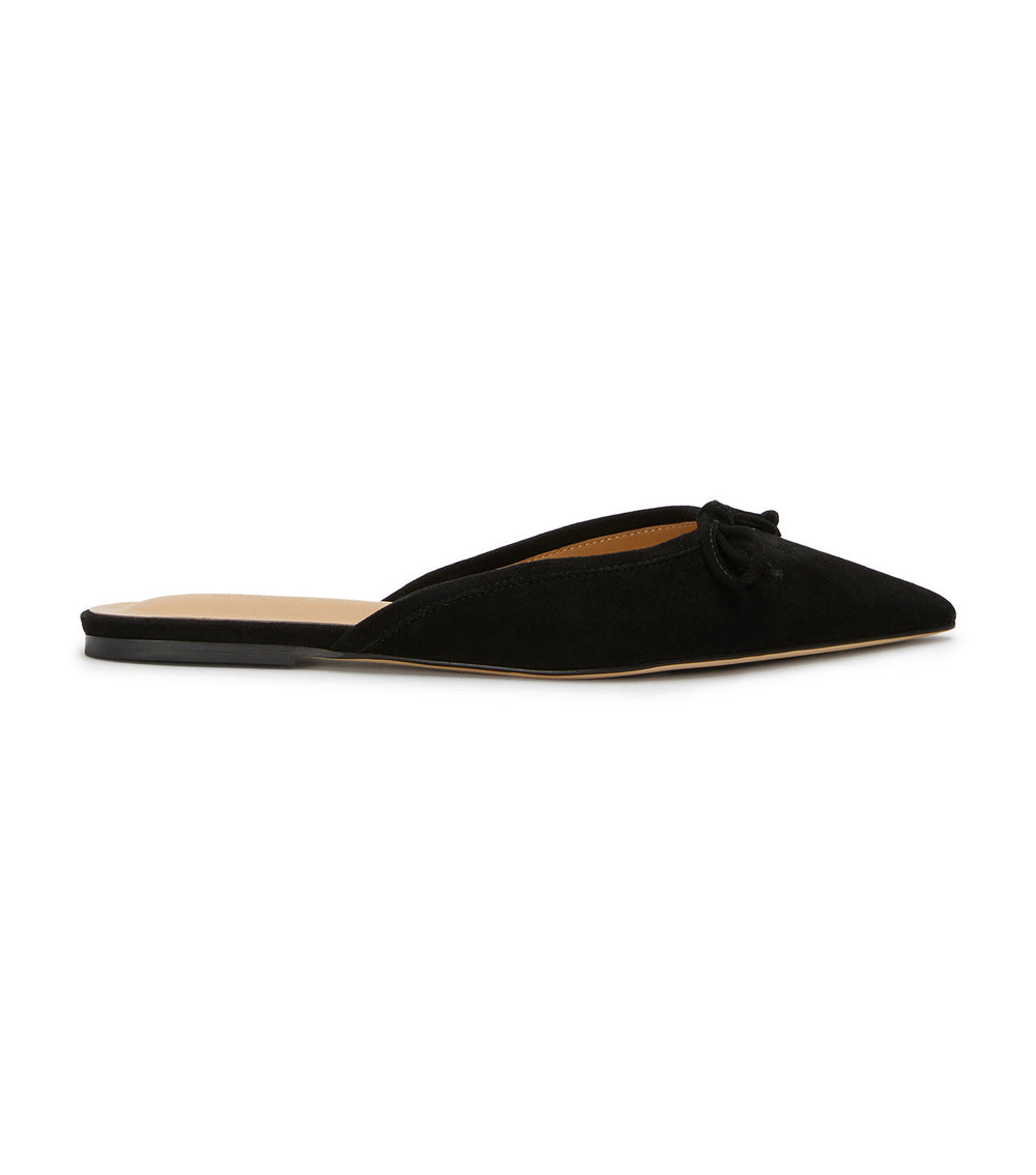 Javelin Black Suede Flats - Tony Bianco