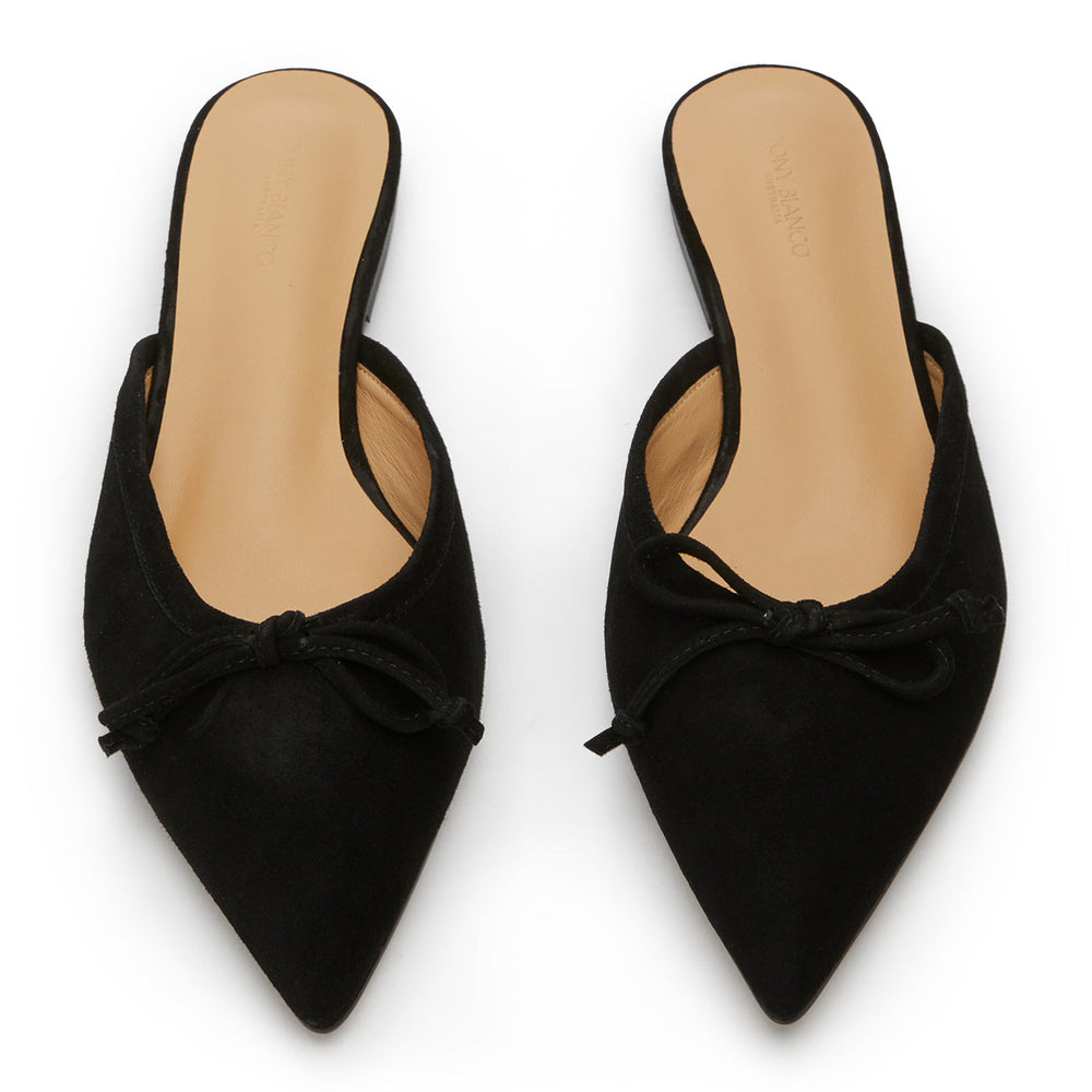 Javelin Black Suede Flats - Tony Bianco