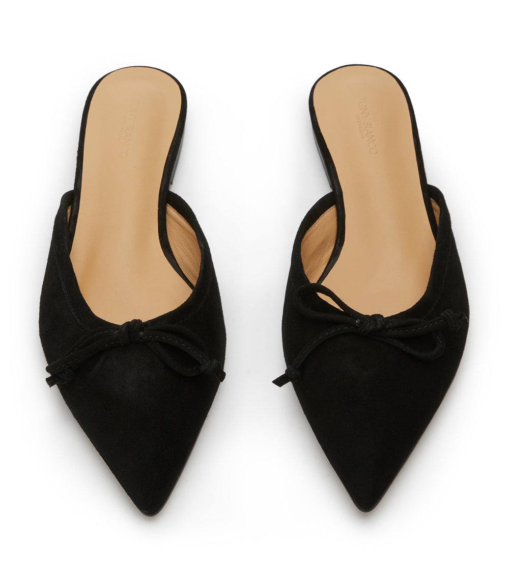 Javelin Black Suede Flats - Tony Bianco