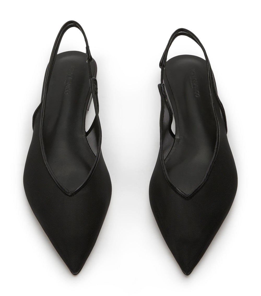 Jazz Black Nylon Flats - Tony Bianco