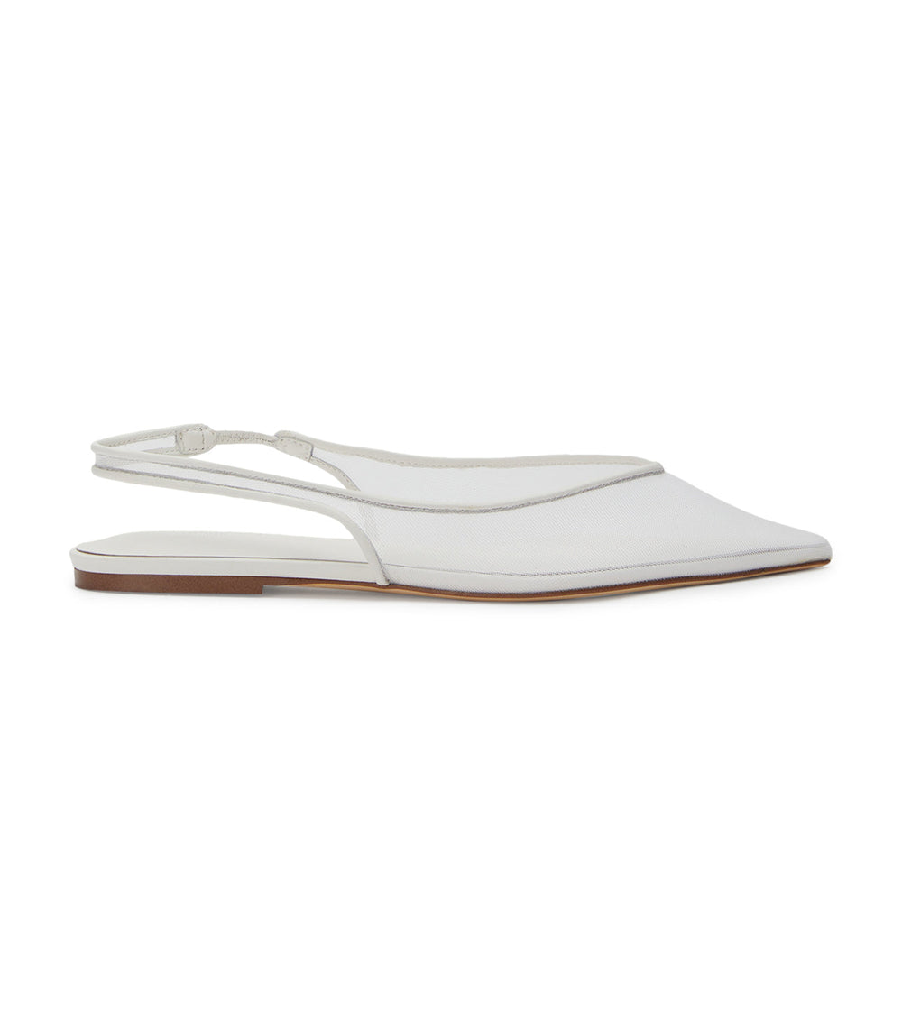 Jazz White Nylon Flats - Tony Bianco