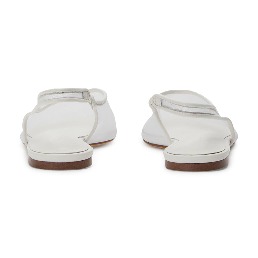 Jazz White Nylon Flats - Tony Bianco