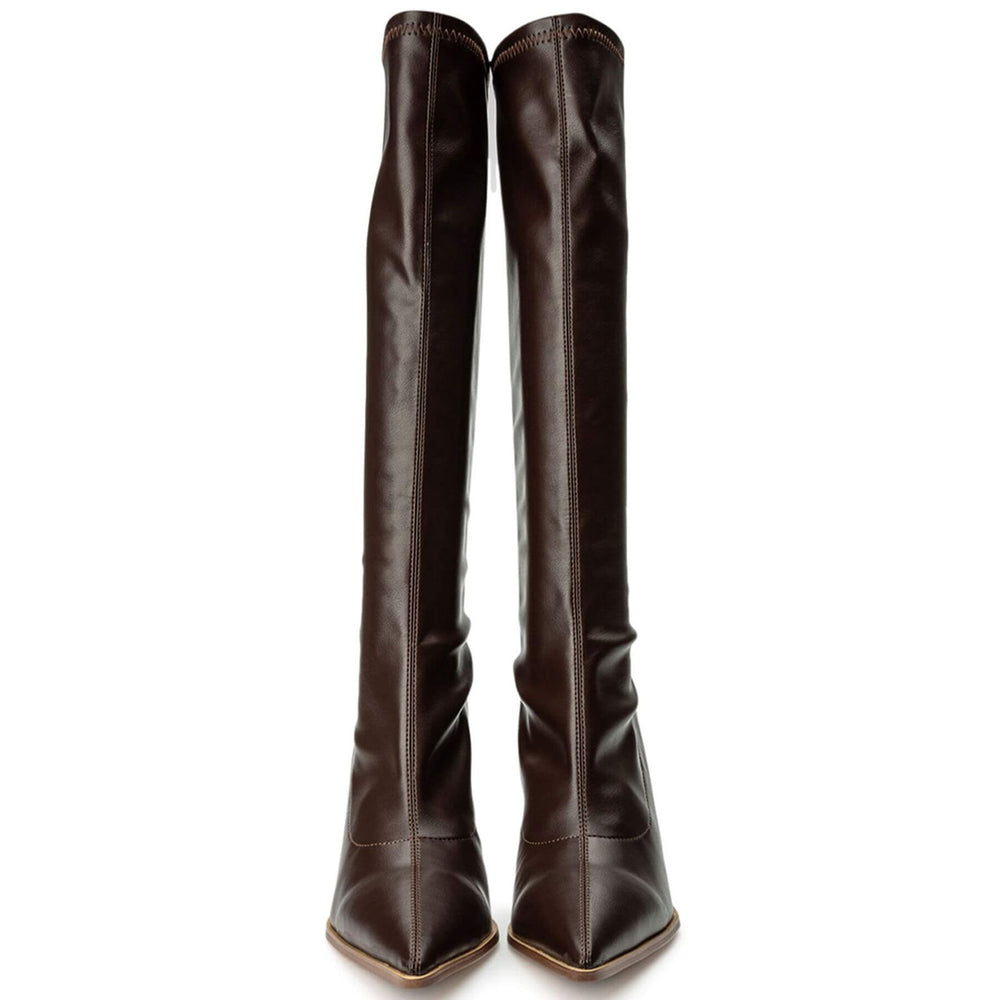 Knight Choc Venezia Calf Boots - Tony Bianco