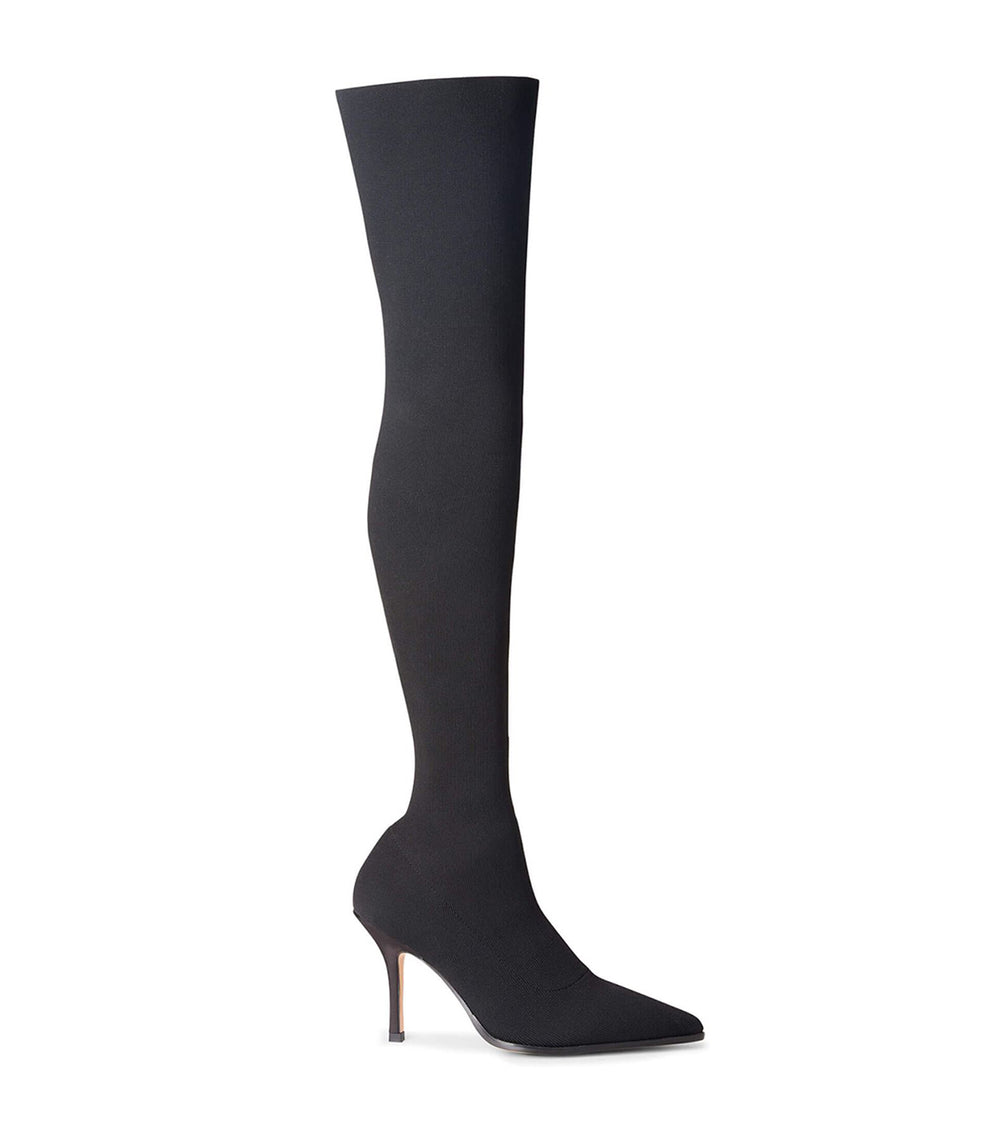 Kori Black Sock Knit Long Boots - Tony Bianco