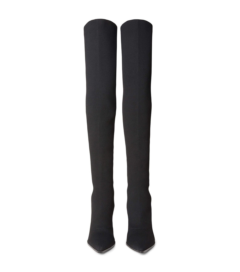 Kori Black Sock Knit Long Boots - Tony Bianco