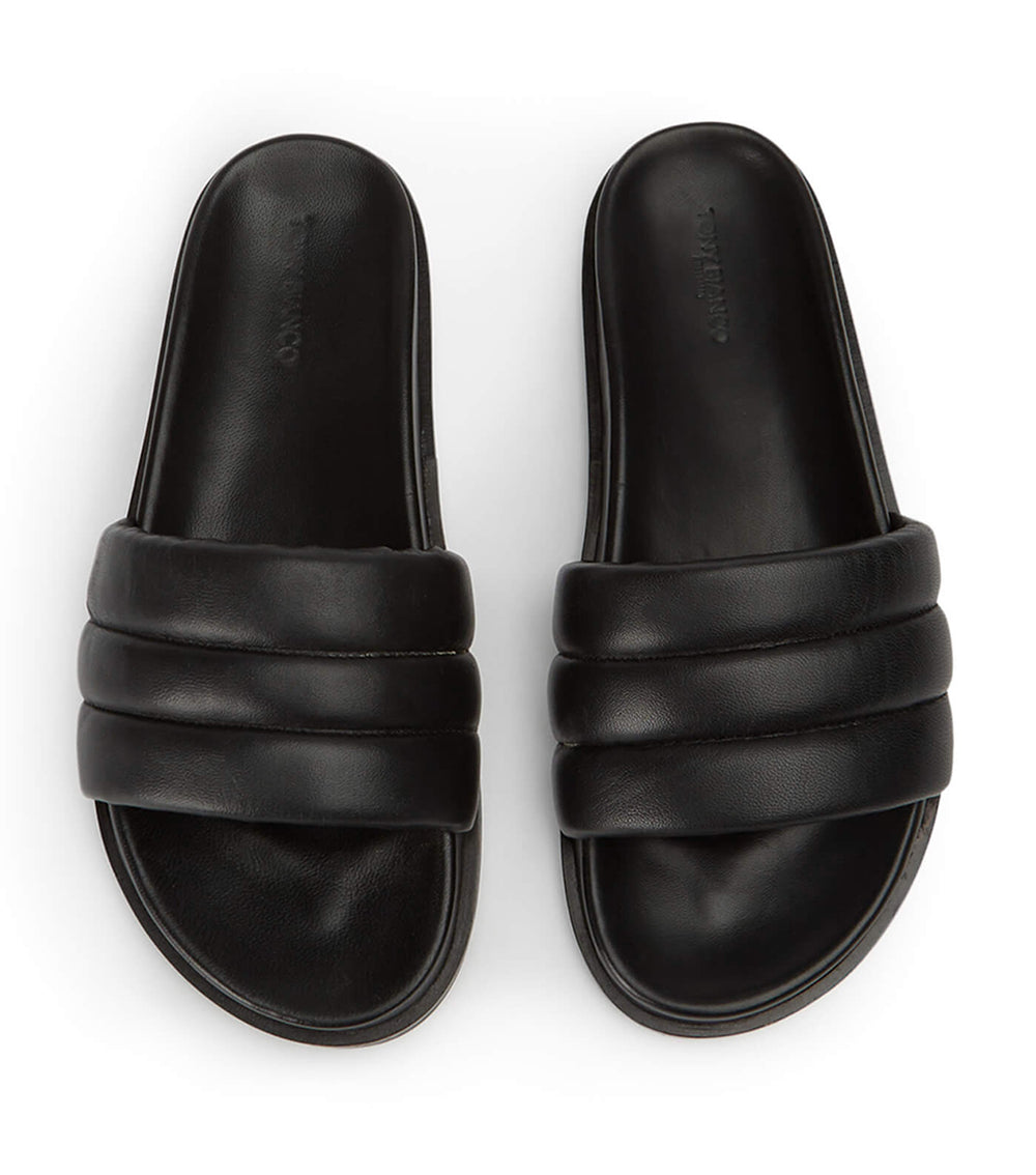 Lucas Black Nappa Sandals - Tony Bianco