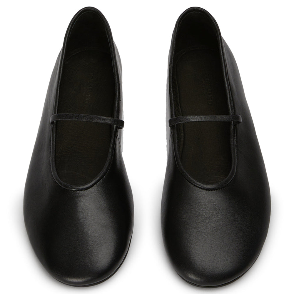 Martinez Black Nappa Flats - Tony Bianco