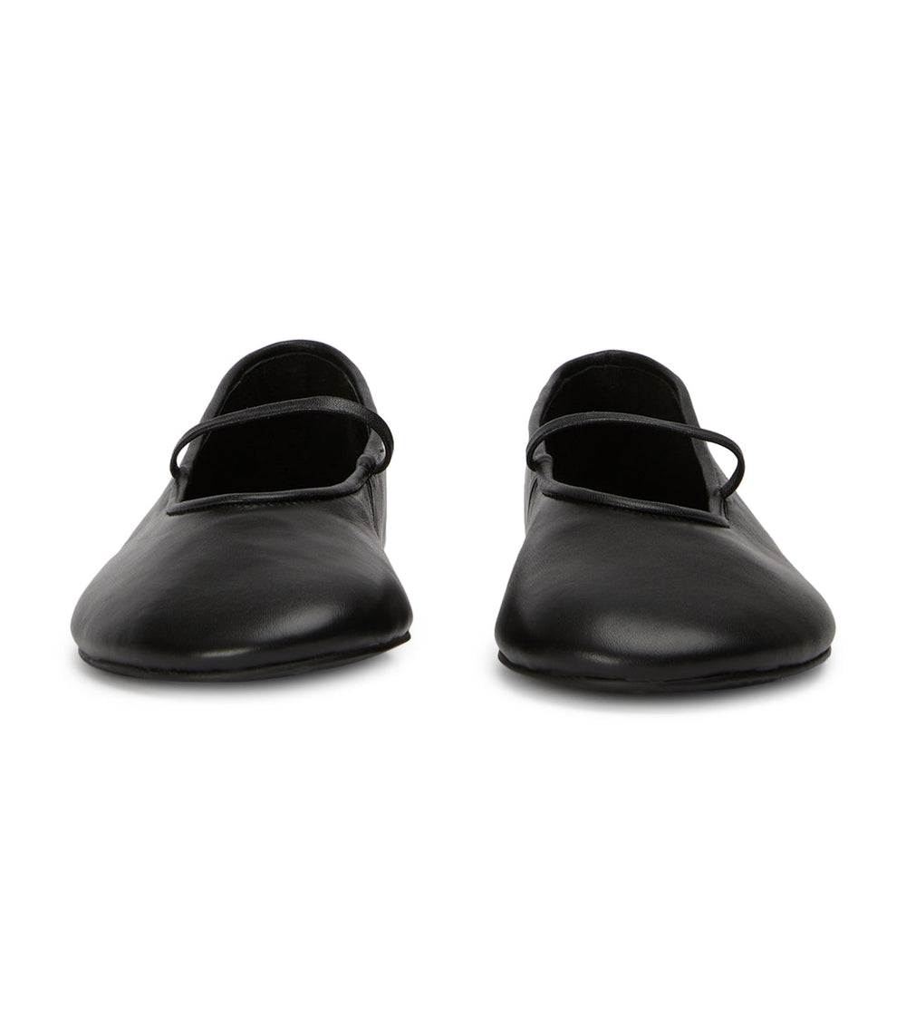 Martinez Black Nappa Flats - Tony Bianco