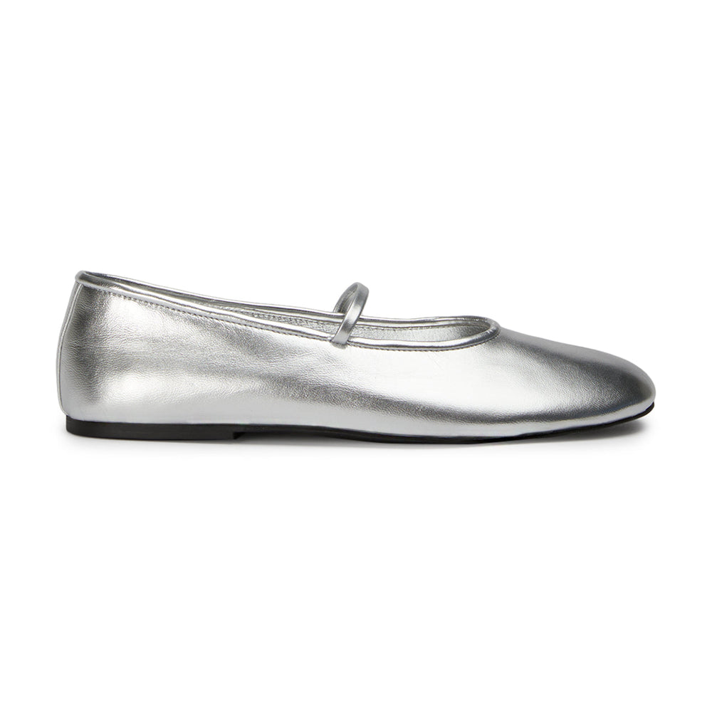 Martinez Silver Shimmer Flats - Tony Bianco