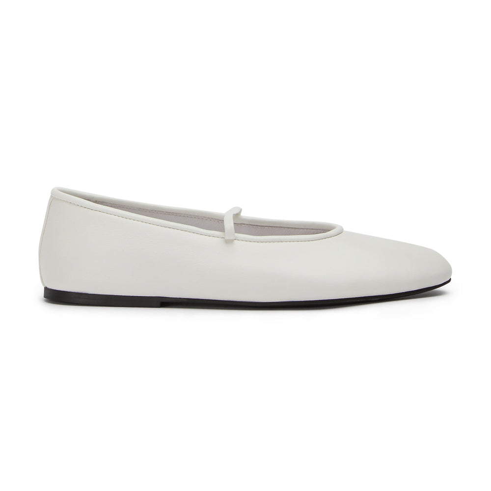 Martinez White Nappa Flats - Tony Bianco