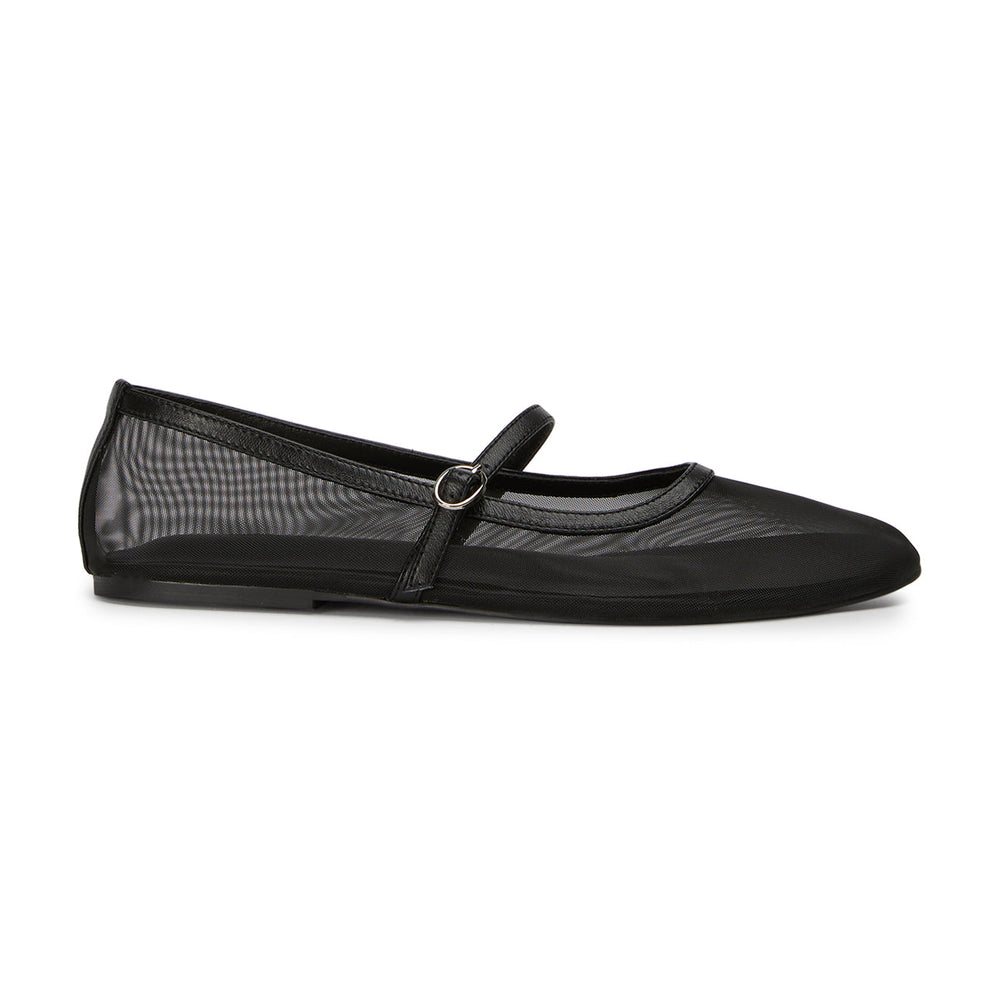 Melany Black Nylon Flats - Tony Bianco