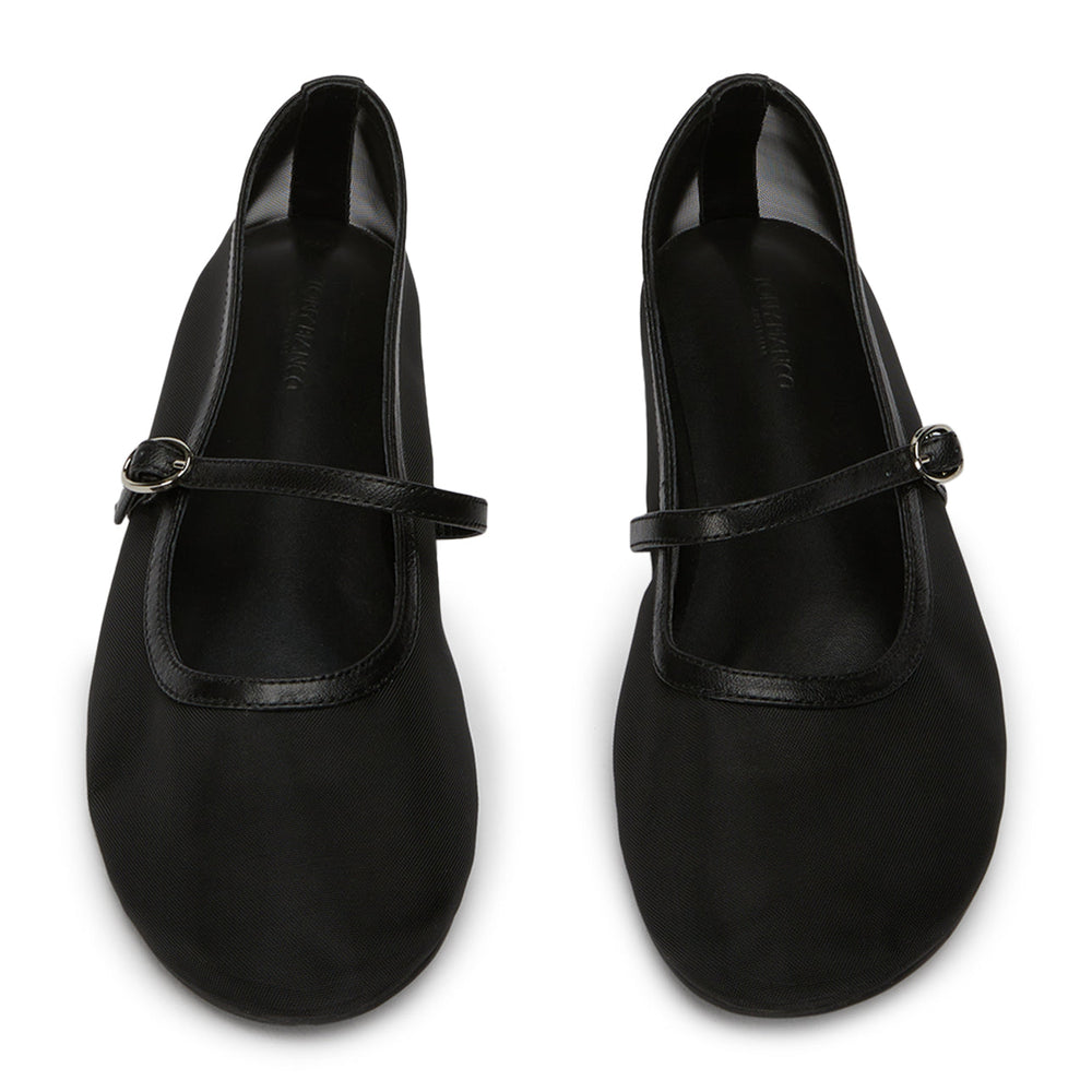 Melany Black Nylon Flats - Tony Bianco