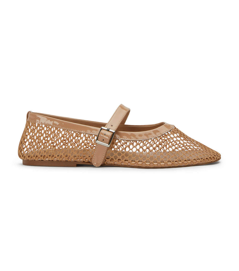 Mia Skin Mesh/Patent Flats - Tony Bianco